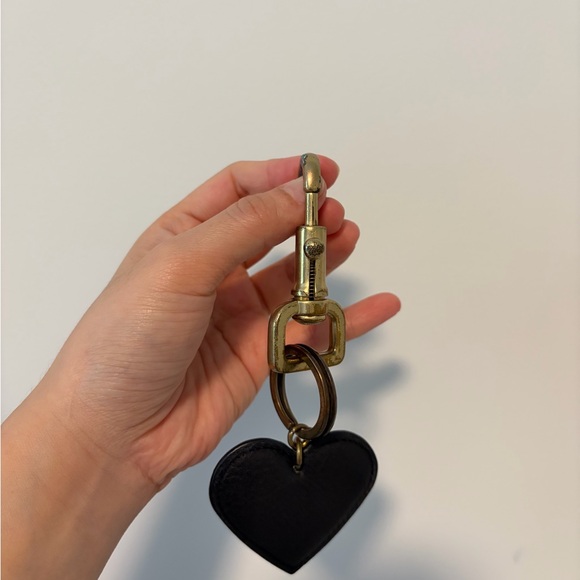 Mulberry Black Heart Leather Keychain - Picture 2 of 2